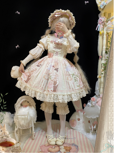 3 Puppets~Elegant Lolita Bear Embroidery Mutton Sleeve Blouse   