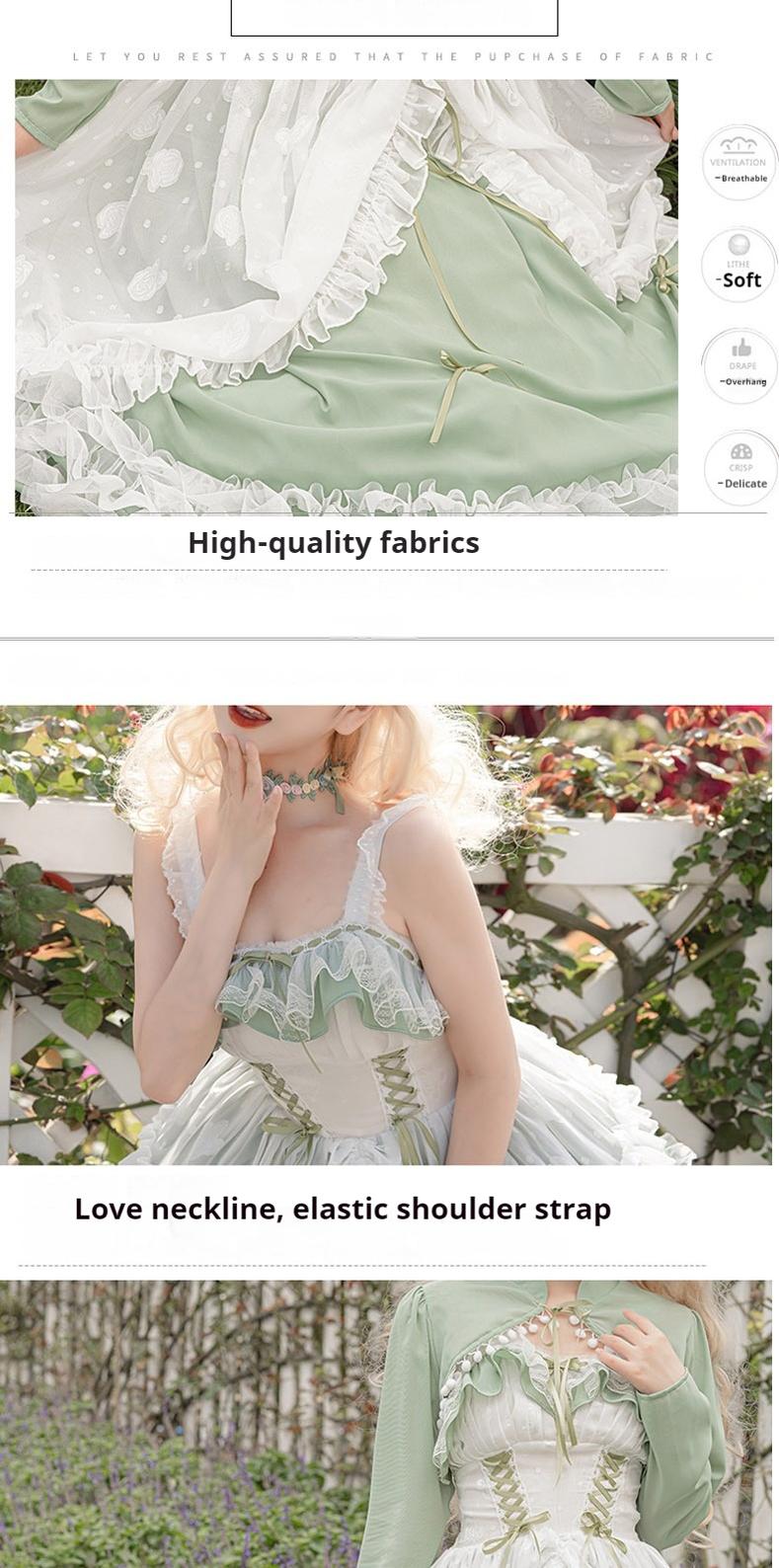 Daydream Whisper~Toting Basil~Plus Size Wedding Lolita Dress Green Bridal JSK 37156:557980