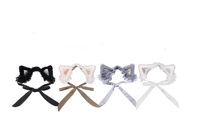 Choker Rabbit~Tabby Cat~Kawaii Lolita Accessory Cat Ear Headband Accessories cat ear headband black 