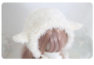 Xiaogui~Kawaii Lolita Earflap Hat Winter Lolita Earflap Hat Sheep Ear   