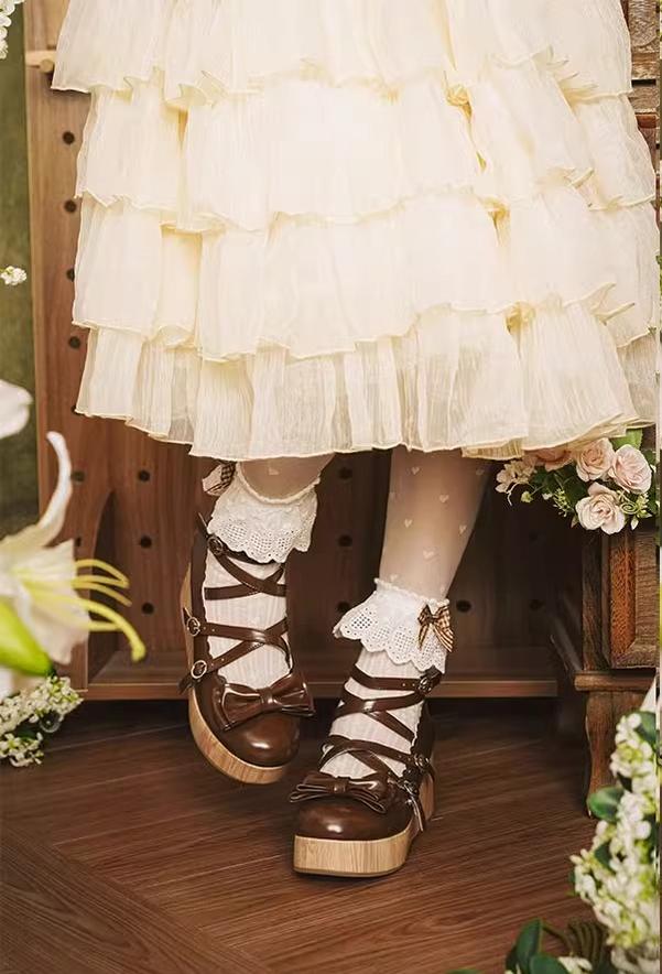 MODO - Old School Tata - Kawaii Lolita Hight Platform Shoes with Round Toe 42310:736275