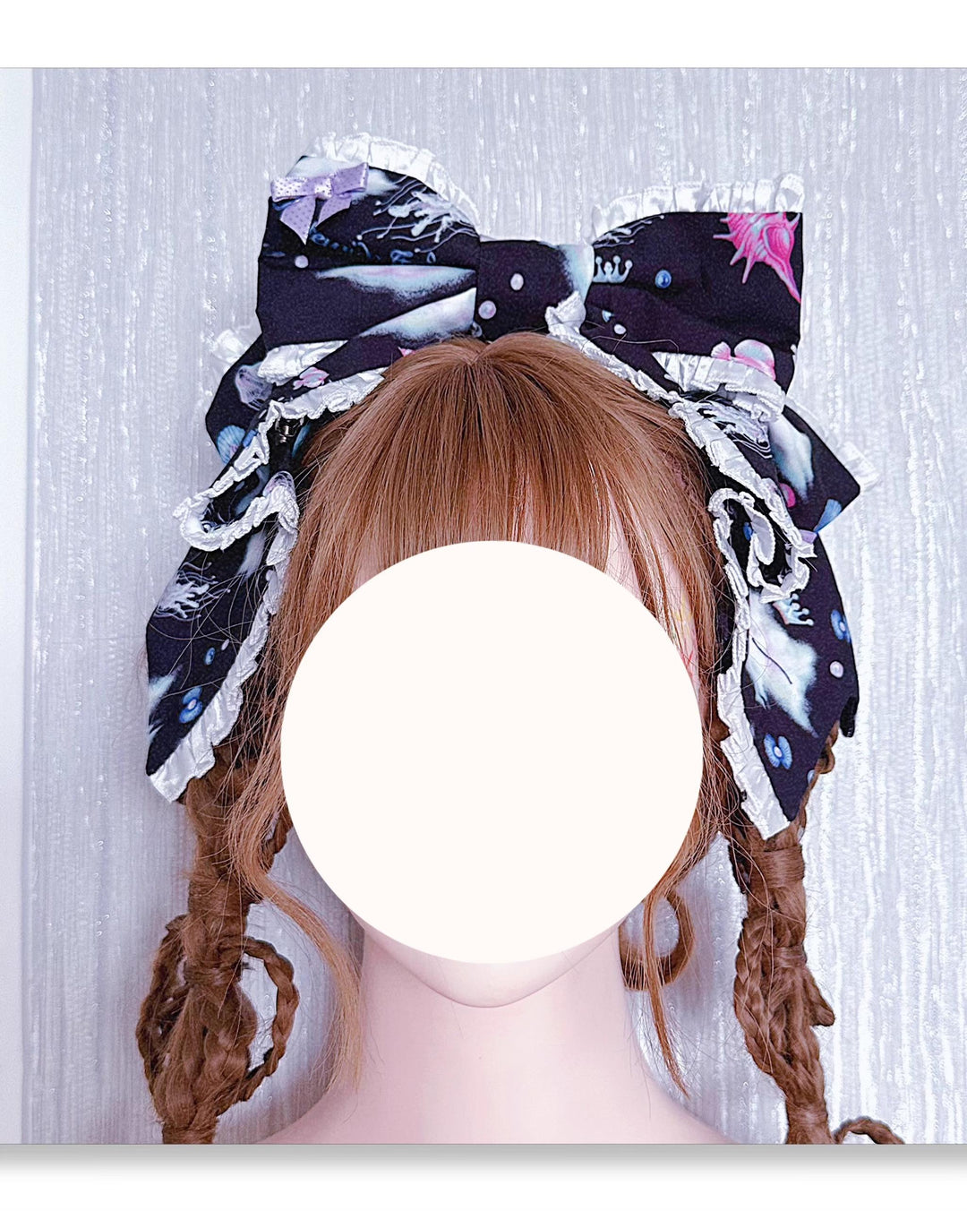 Artemida Tale - Daughter of the Sea - Sweet Lolita Undersea World Print Headdress Set A black KC only One Size