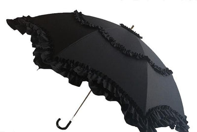 (BFM)Whale Island~Kawaii Lolita Parasol Daily Lolita Two-folded Umbrella black  