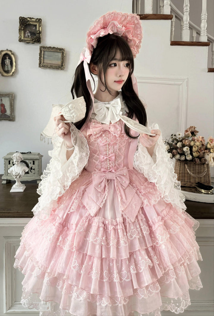 Sugar Girl~Love Overture~Sweet Lolita JSK Suit Tiered Ruffles Dress