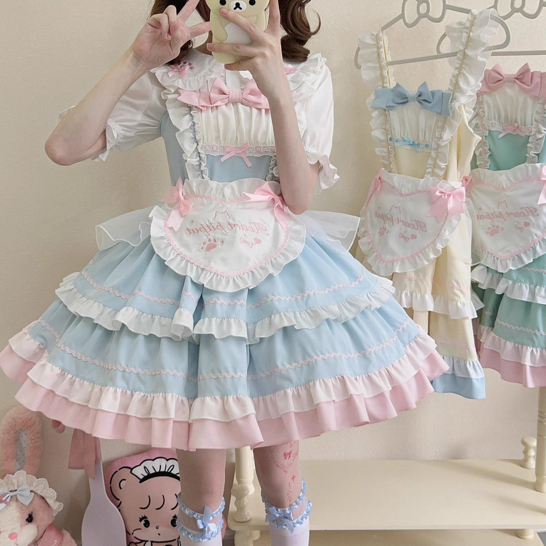 Sugar Girl~Cat Ear Tale~Sweet Lolita Jumper Dress Suspender Dress   