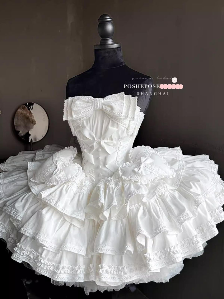 POSHEPOSE~Limited Gratitude Collection~Sweet Lolita Dress High-end Tiered Skirt Dress XS Daydreaming 