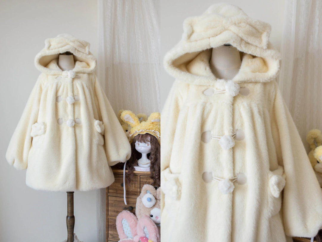 MIST~Cream Cheese~Winter Kawaii Lolita Overcoat Thickened Hooded Loose Outwear