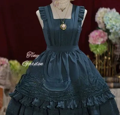 Tiny Garden~Nocturne Reminiscence~Elegant Lolita JSK Dress Multi-Wear Apron Dress Set S peacock blueJSK 
