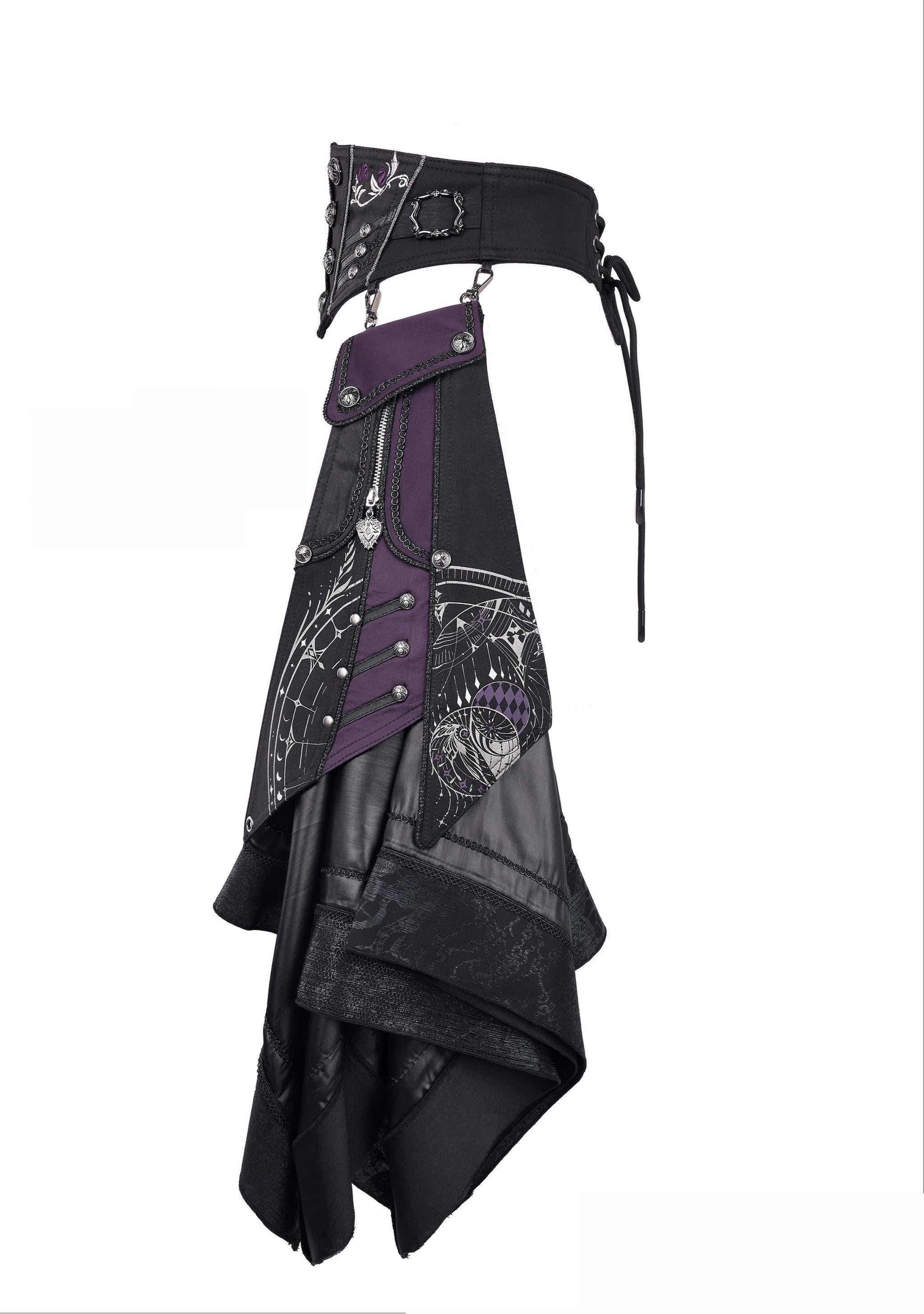 Nothing - Gothic Lolita Waist Cincher, Star and Moon Print Dress Train 45590:854745