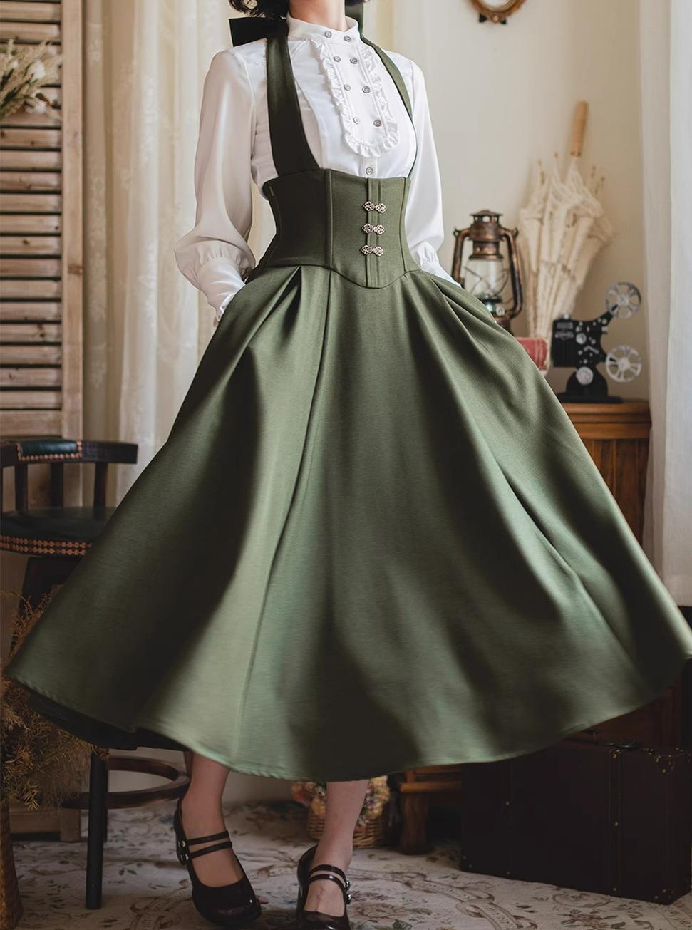 Forest Wardrobe - Vintage Lolita Fishbone Halter SK, Autumn Jacket 39620:634352