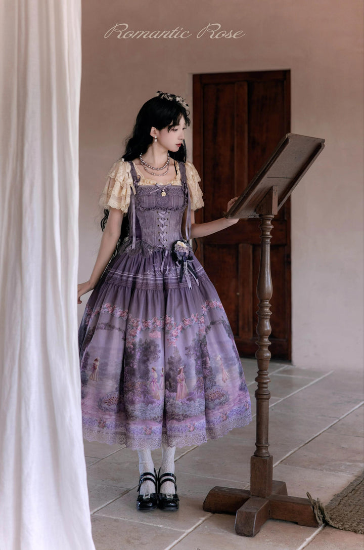 ZUOlanrichen~Romantic Rose~Classic Lolita Dress Set Printed JSK Skirt with Bodice 42157:729394