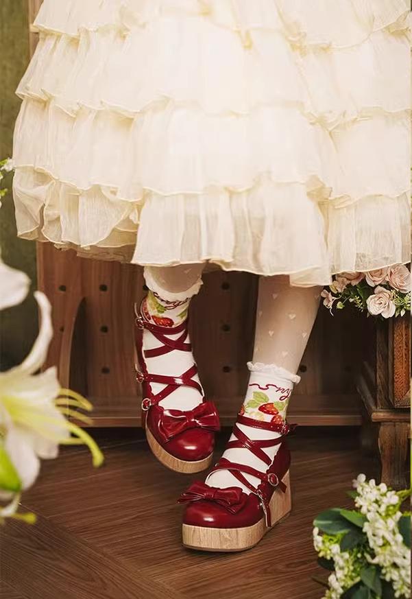 MODO - Old School Tata - Kawaii Lolita Hight Platform Shoes with Round Toe 42310:736249
