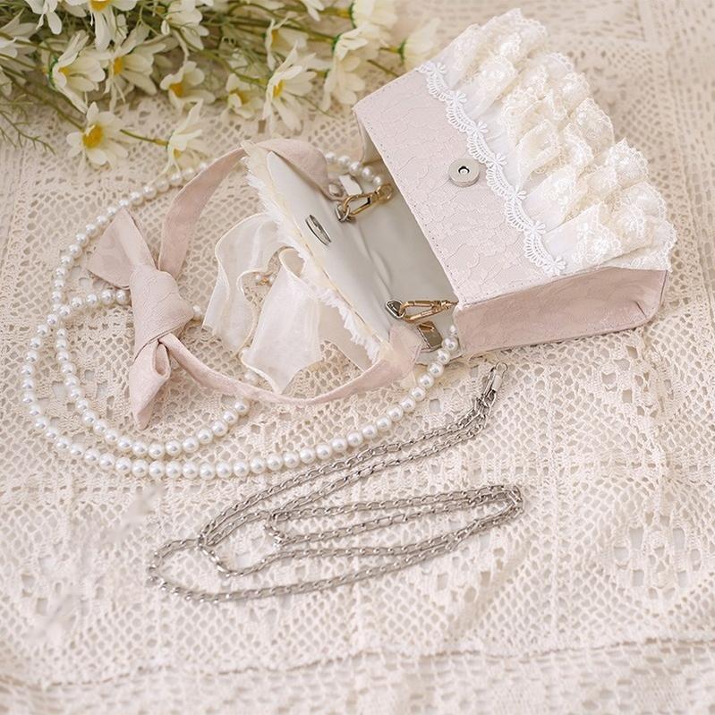 Xiaogui~Elegant Lolita Handbag Ivory Tea Party Lolita Bag   