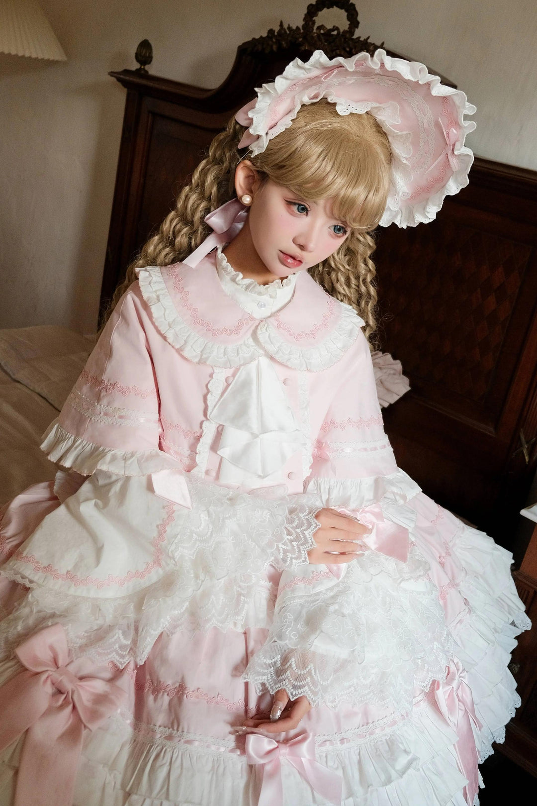 MQ Cat Ball~Maze Doll~Old School Lolita Princess Sleeves Shirt Short Cotton Blouse   