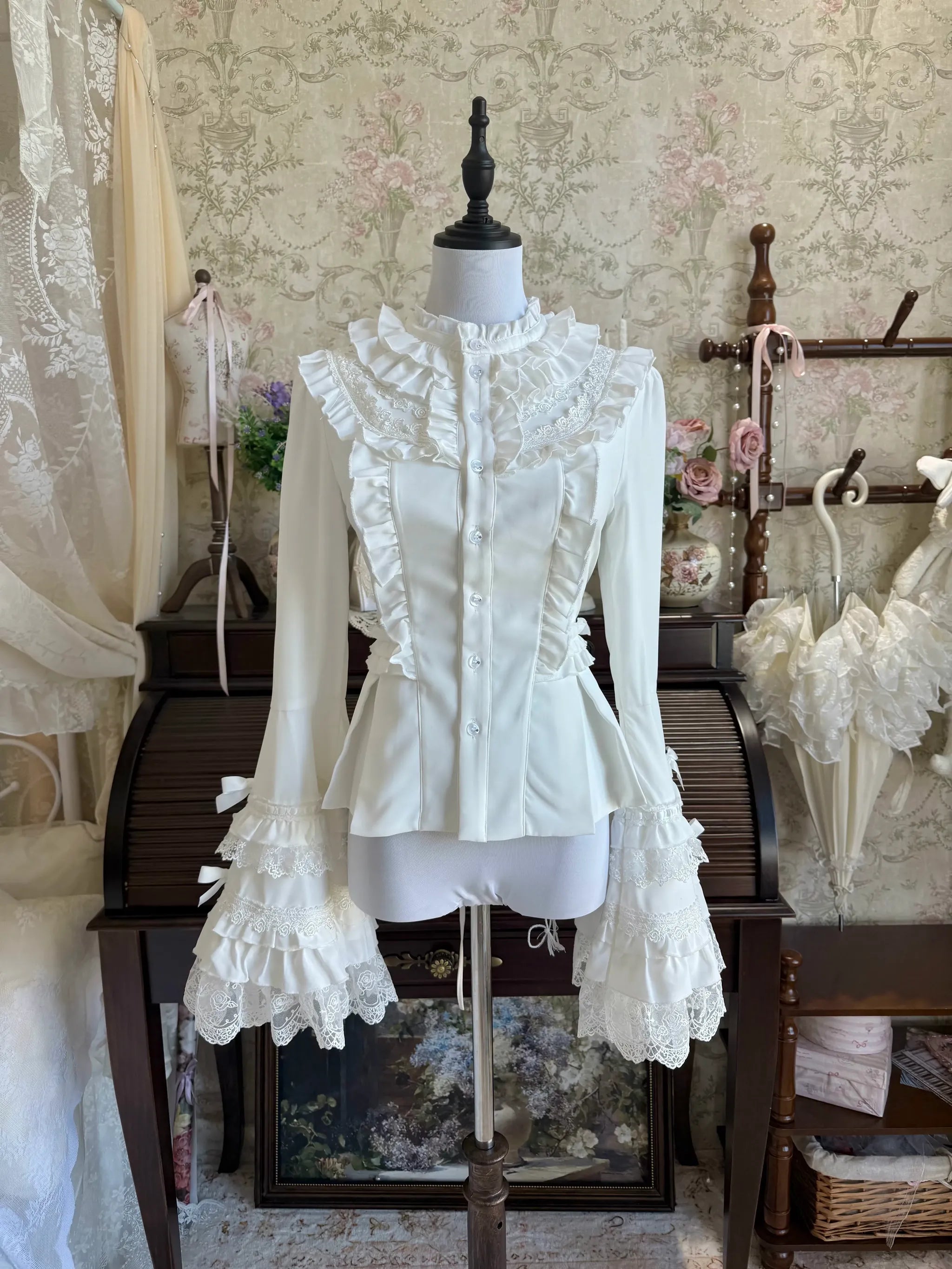 Gothic Lolita JSK Dress & Blouse Set, Stained Glass Print (L M S XL) 45793:862619