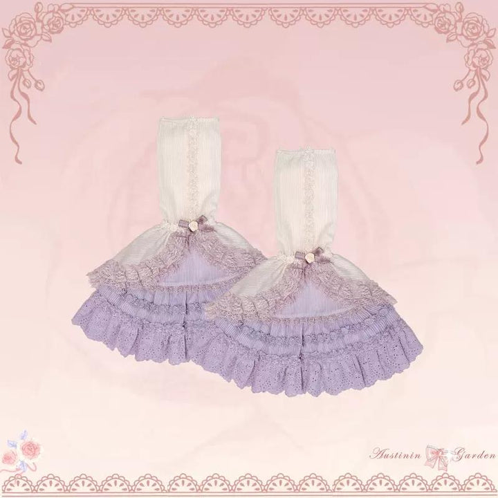 Mademoiselle Pearl~Austin in the Garden~Sweet Lolita Princess Sleeves S/M A pair of arm sleeves (purple) 