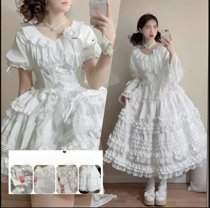 Uncle Wall Original~Stacked Black Currant~Gothic Lolita OP Dark Adjustable Lolita Dress (L M S) 39928:764565