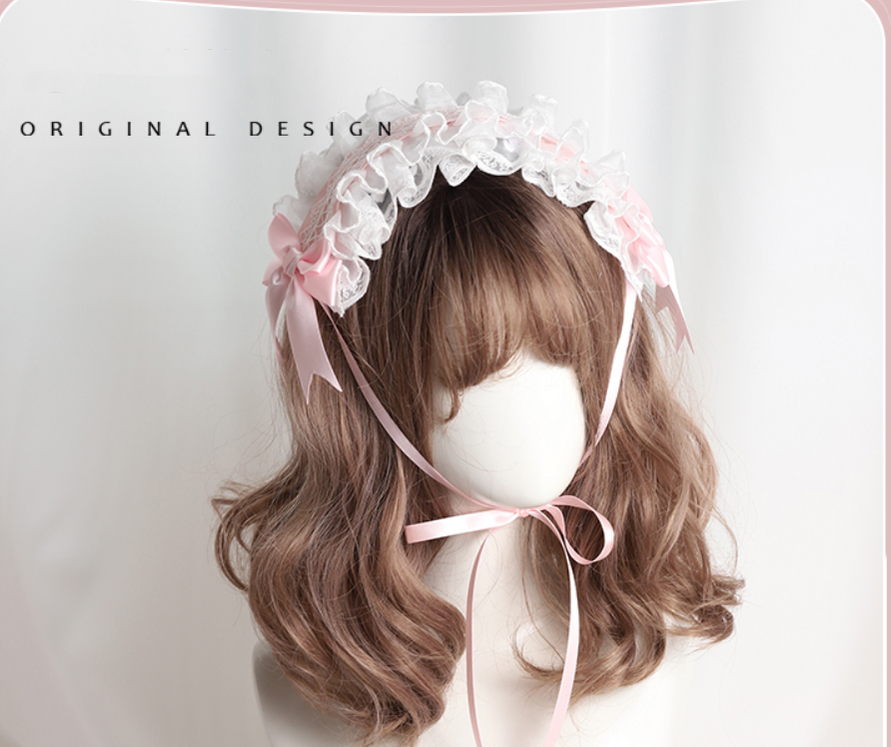 (Buyforme)Their Past Decorations~Sweet Lolita Cat Ear Hairband light pink hairband  