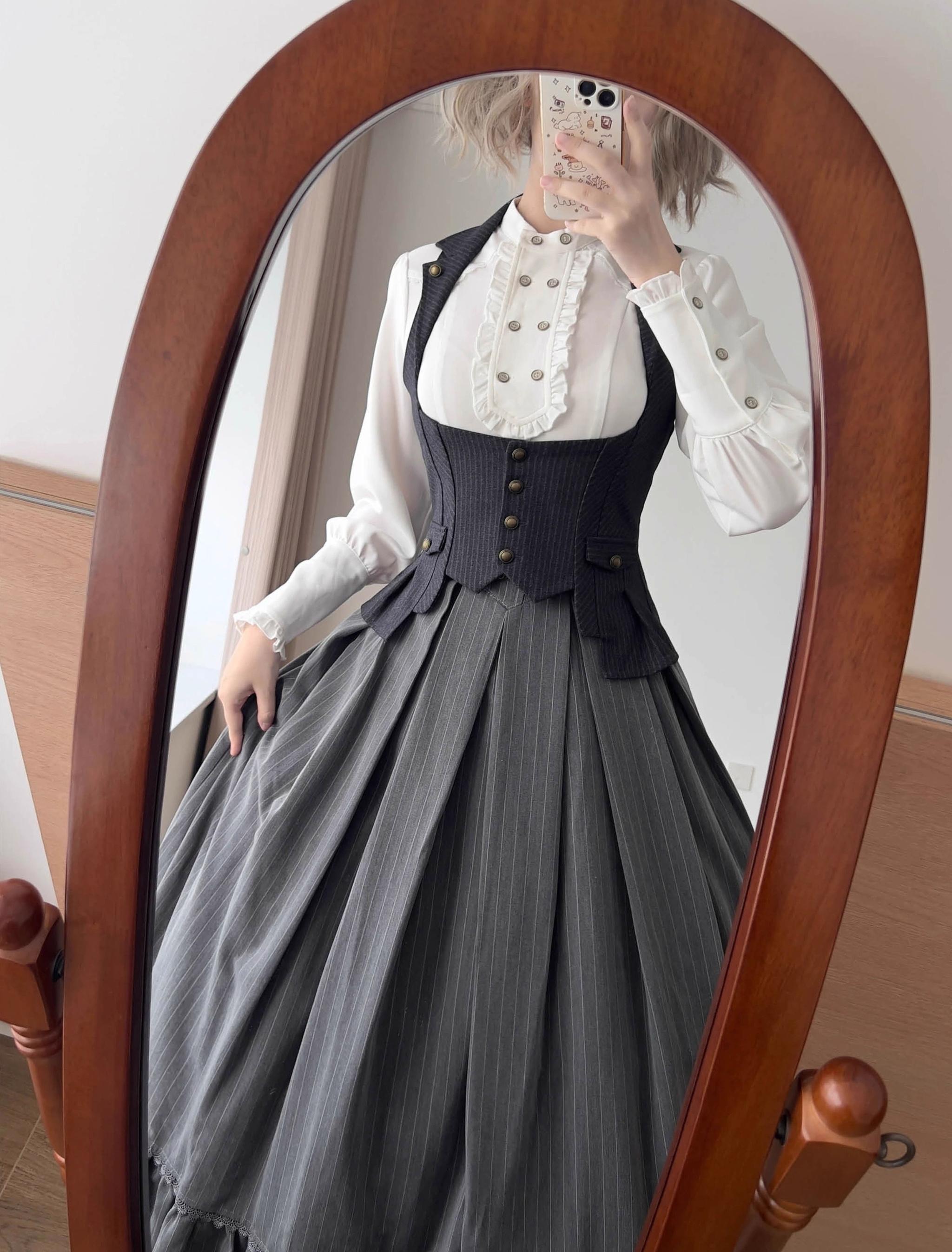 Forest Wardrobe - Forest Contract - Classic Lolita Striped Vest, Elastic Waist 43921:790170