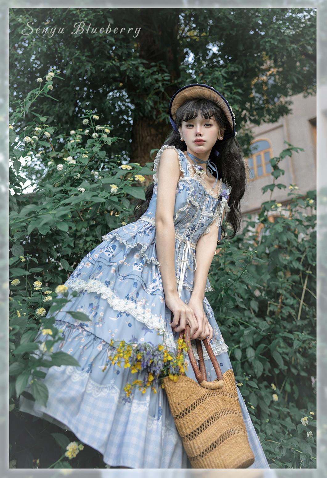 Mieye~Senyu Blueberry~Elegant Lolita Dress Daily Lolita JSK   