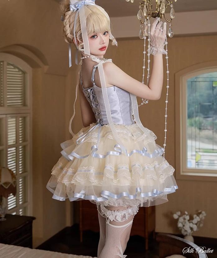 Flower and Pearl Box~Silk Ballet~Wedding Lolita JSK Dress Princess Bridal Dress 34050:442694