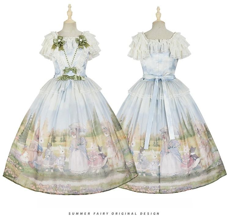 Summer Fairy - IP Collab Sweet Lolita Jumper Dress Flutter Sleeves OP