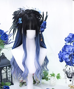 Dalao Home~Wen Lan~Natural Lolita Gradient Long Curly Wig   