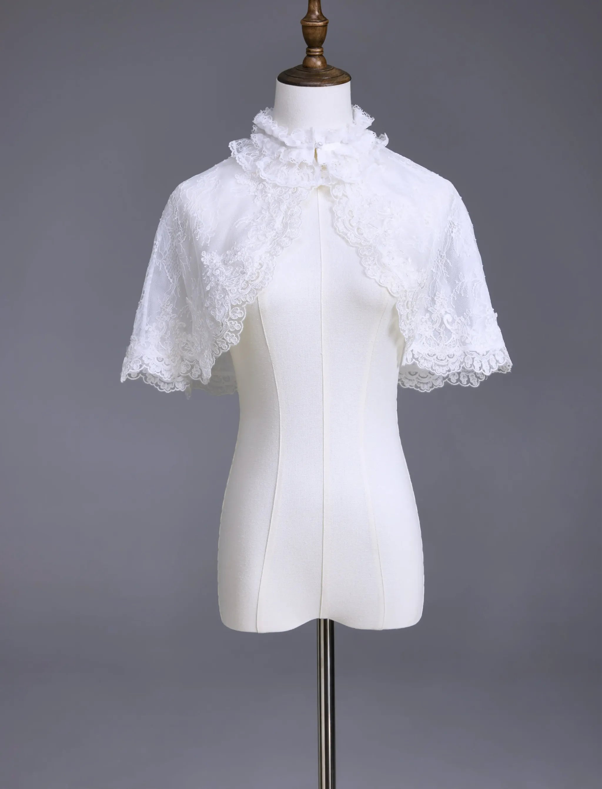 Nameless Snow - Classic Lolita Corset JSK Dress, Detachable Cape (L M S XL XS) 45683:859045