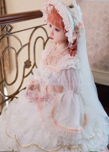 Cat Fairy~Daisy's Park~Elegant Winter Lolita Flower Bride OP