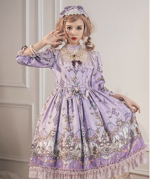 Milu Forest~The Swan's Wedding~Sweet Lolita Purple KC   