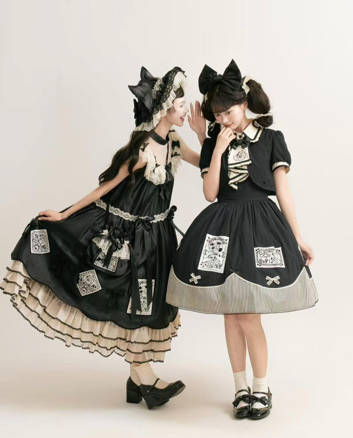 MEEKWIND - My Little Kitten - Doll-Like Lolita OP, Detachable Waist Ties 44223:800292