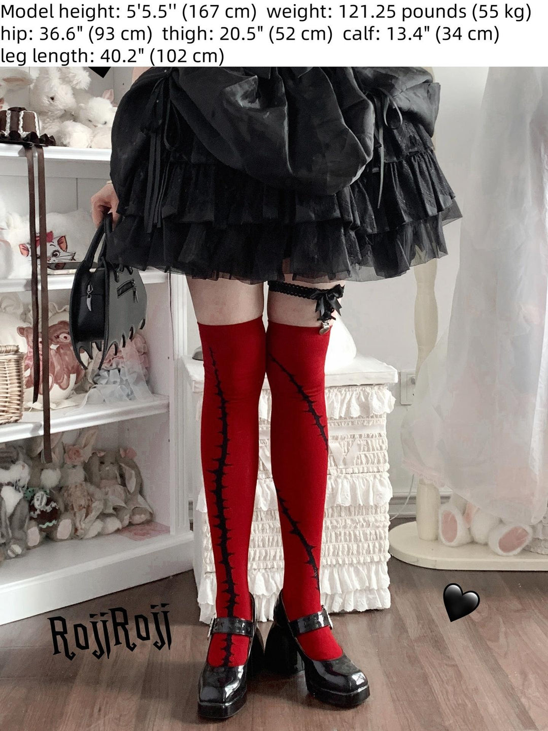 Roji Roji - Cotton Over Knee Gothic Lolita Socks