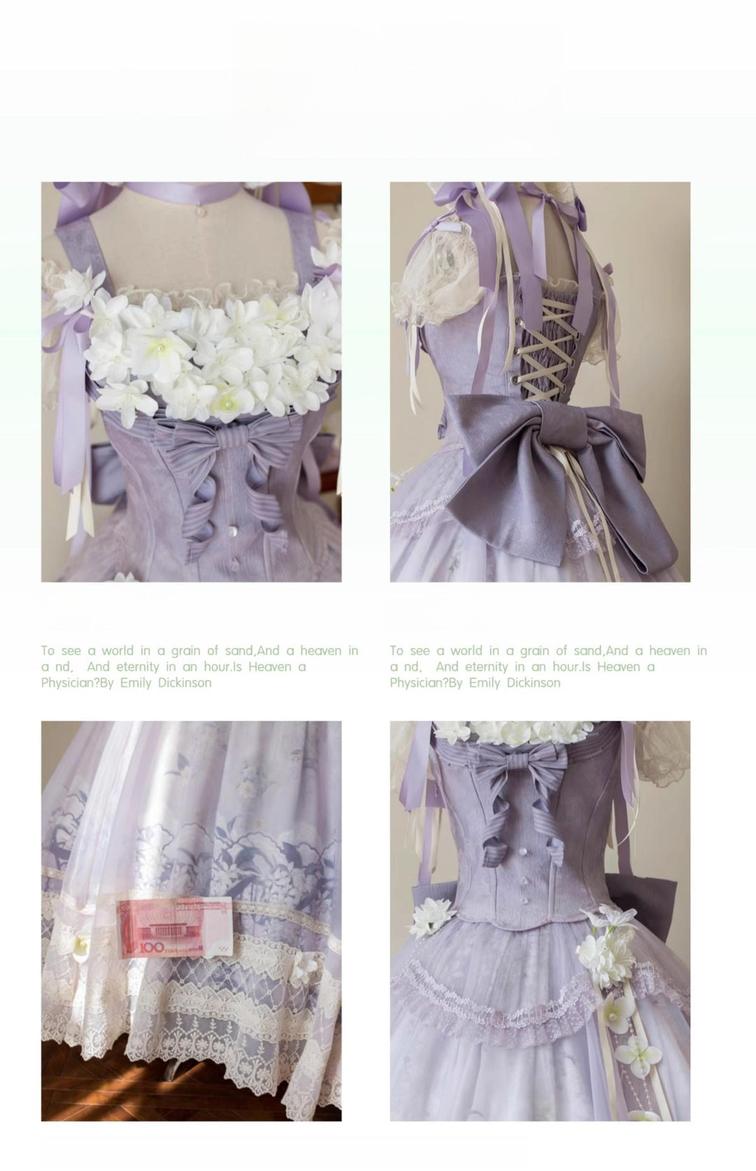 Unicorn Wings~Distant Mountain Jasmine~Classic Lolita Skirt/Camisole Outfit With Floral Details