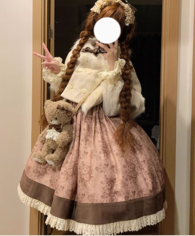 Southern Cross~Walnut Clip Bear~Winter Kawaii Lolita Cape Cute Fur Collar Cloak   