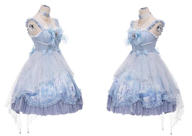 YingLuoFu~Wedding Lolita JSK Suit Printed Classic Lolita Dress   