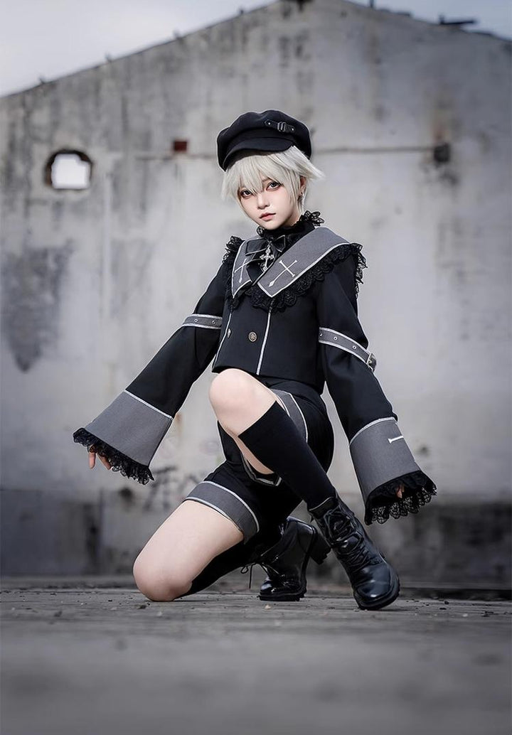 CastleToo~Rules of the Otherworld~Gothic Ouji Lolita Shorts Set with Embroidery Jacket
