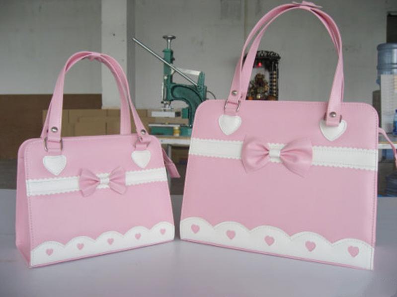 Loris - Classical Lolita Bag Single Shoulder Multiple Colors pink with white
