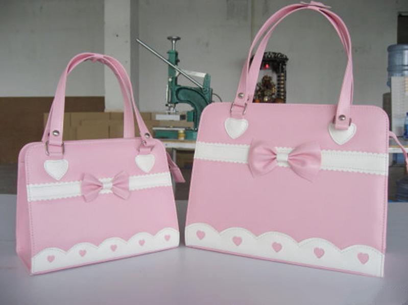 Loris~Classical Lolita Bag Single Shoulder Multiple Colors pink with white  