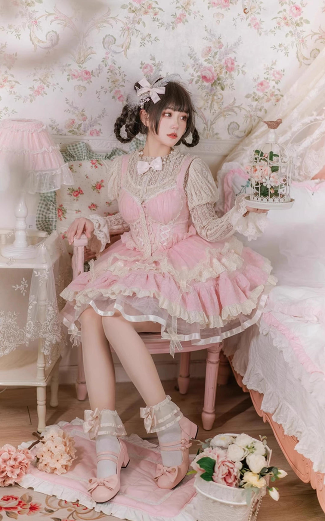 Honey Machine~Waltz~Sweet Lolita JSK Full Set Gothic Ballet Dress   