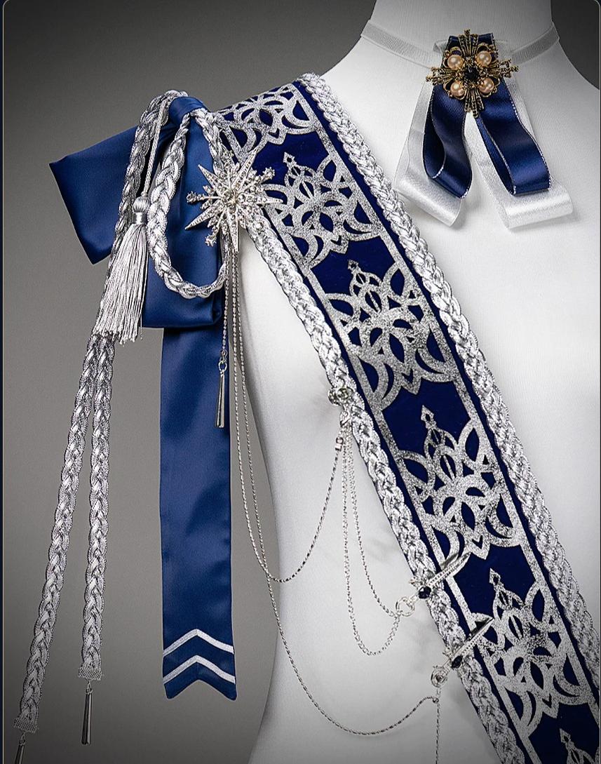 Canticle of Rites - Military Ouji Lolita Jacket & Shorts Set, Detachable Train 46053:873810