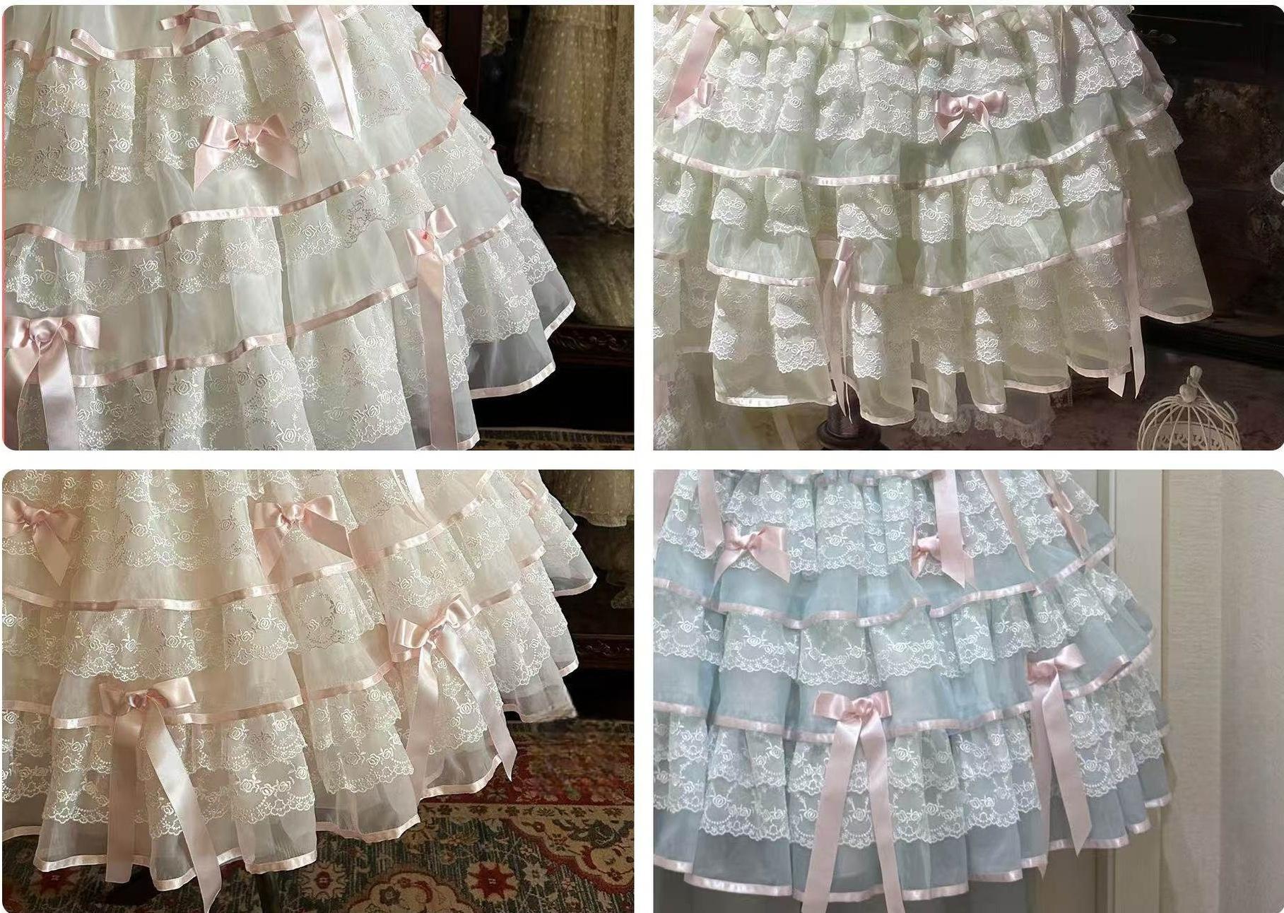 Sakura Snow Love Song - Wedding Sweet Lolita JSK Dress, Lace & Bows Details 44530:812614