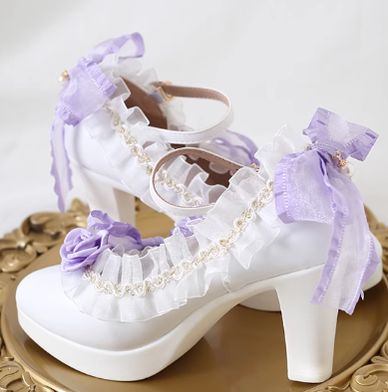 Xiaogui~Emotion Limited~Elegant Lolita Lace Bow Sandal   