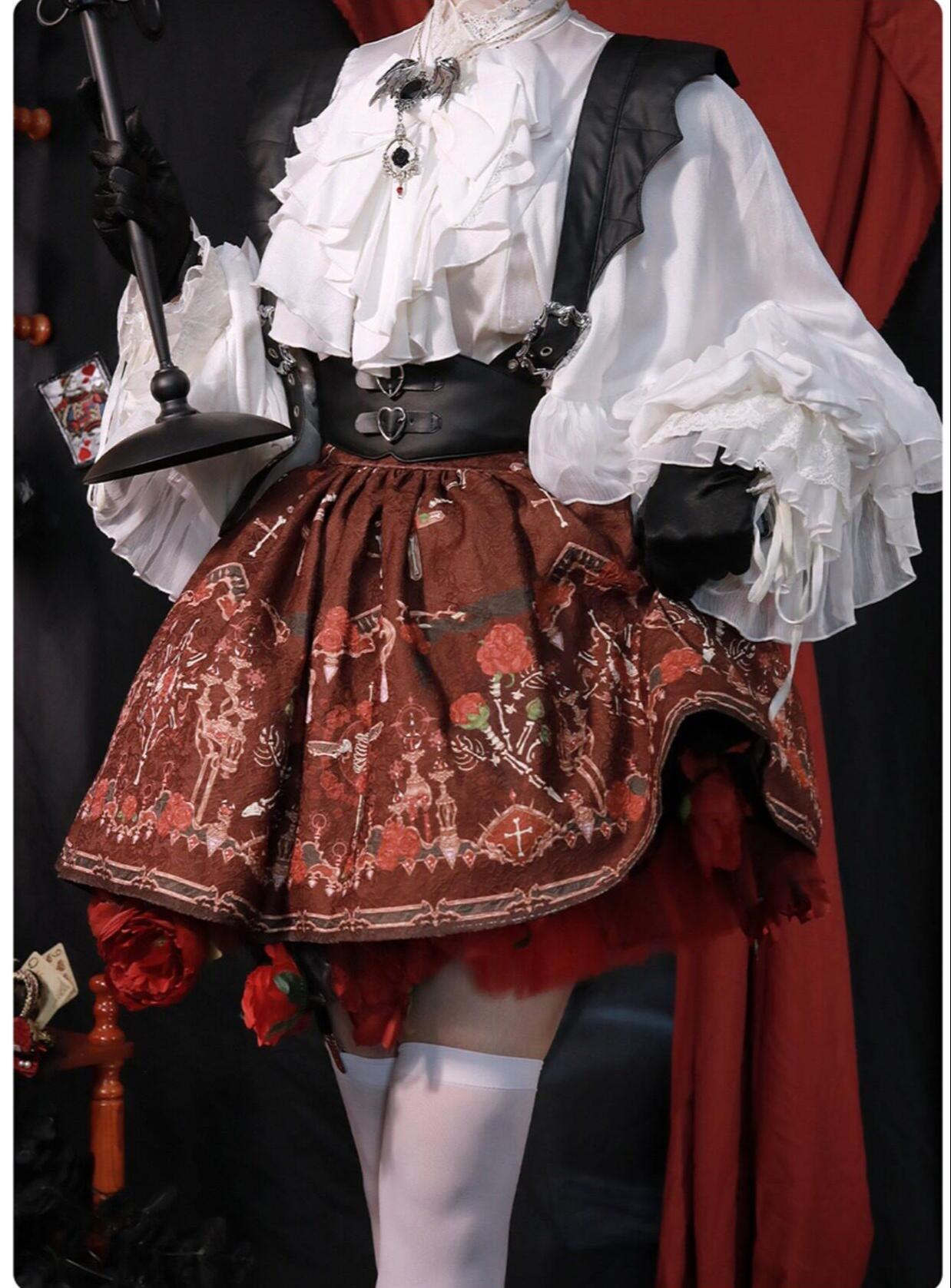Dragon Bone Cemetery - Gothic Lolita Batwing Sleeves Blouse 13668:840170