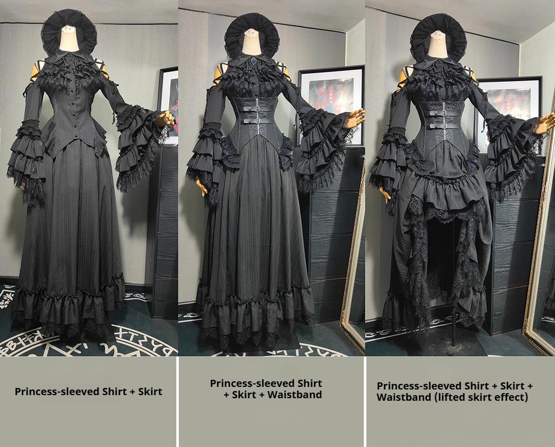 MILU ORIG~He/She is the Dragon~Ouji Lolita Shirt and Gothic Lolita Skirt Suit 42199:732953