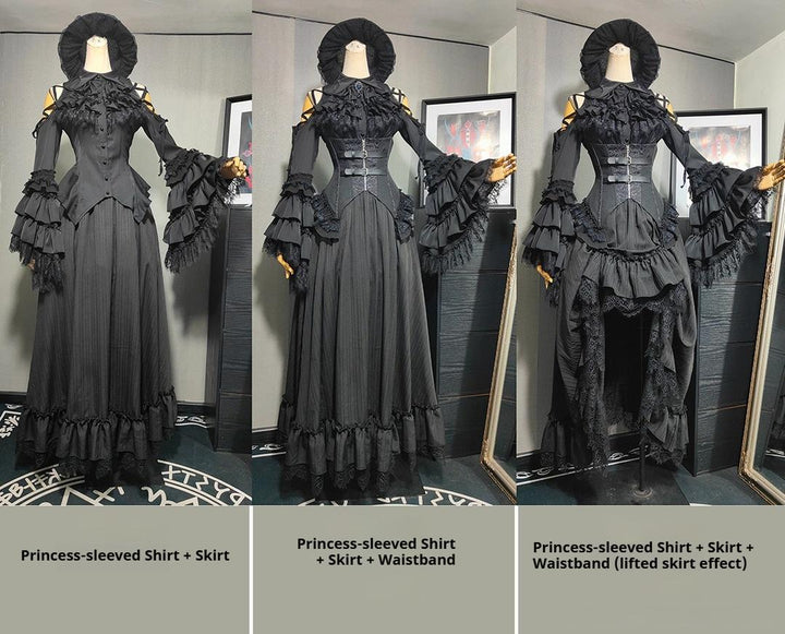 MILU ORIG~He/She is the Dragon~Ouji Lolita Shirt and Gothic Lolita Skirt Suit 42199:732953