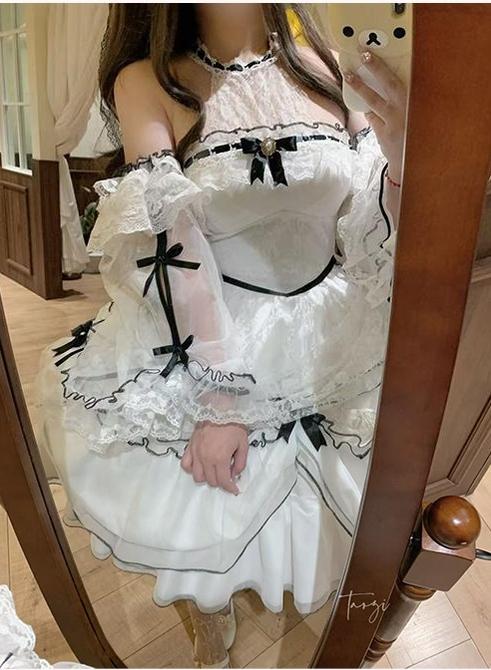 Daydream Whisper - Layered Poem - Wedding Sweet Plus Size Lolita JSK Dress Set 44159:797642