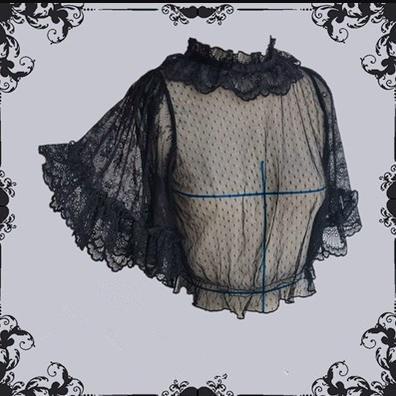 (BFM)Lingxi Lolita~Bone island Gothic Lolita Corset Goth Blouse Skirt Set S Inner shirt only 