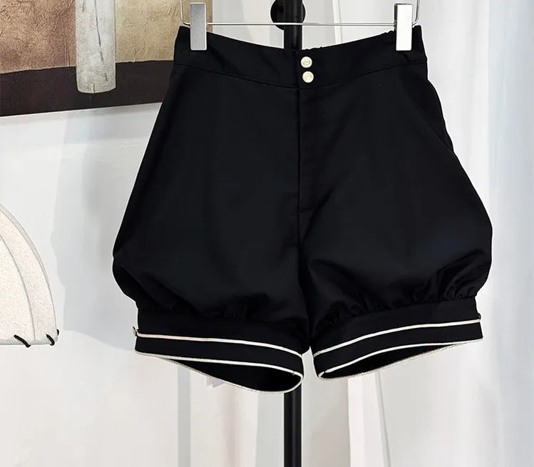 Fallen Holy Star - Ouji Lolita Ruffled Chiffon Blouse & Cape Set, Elastic Shorts 45816:863715