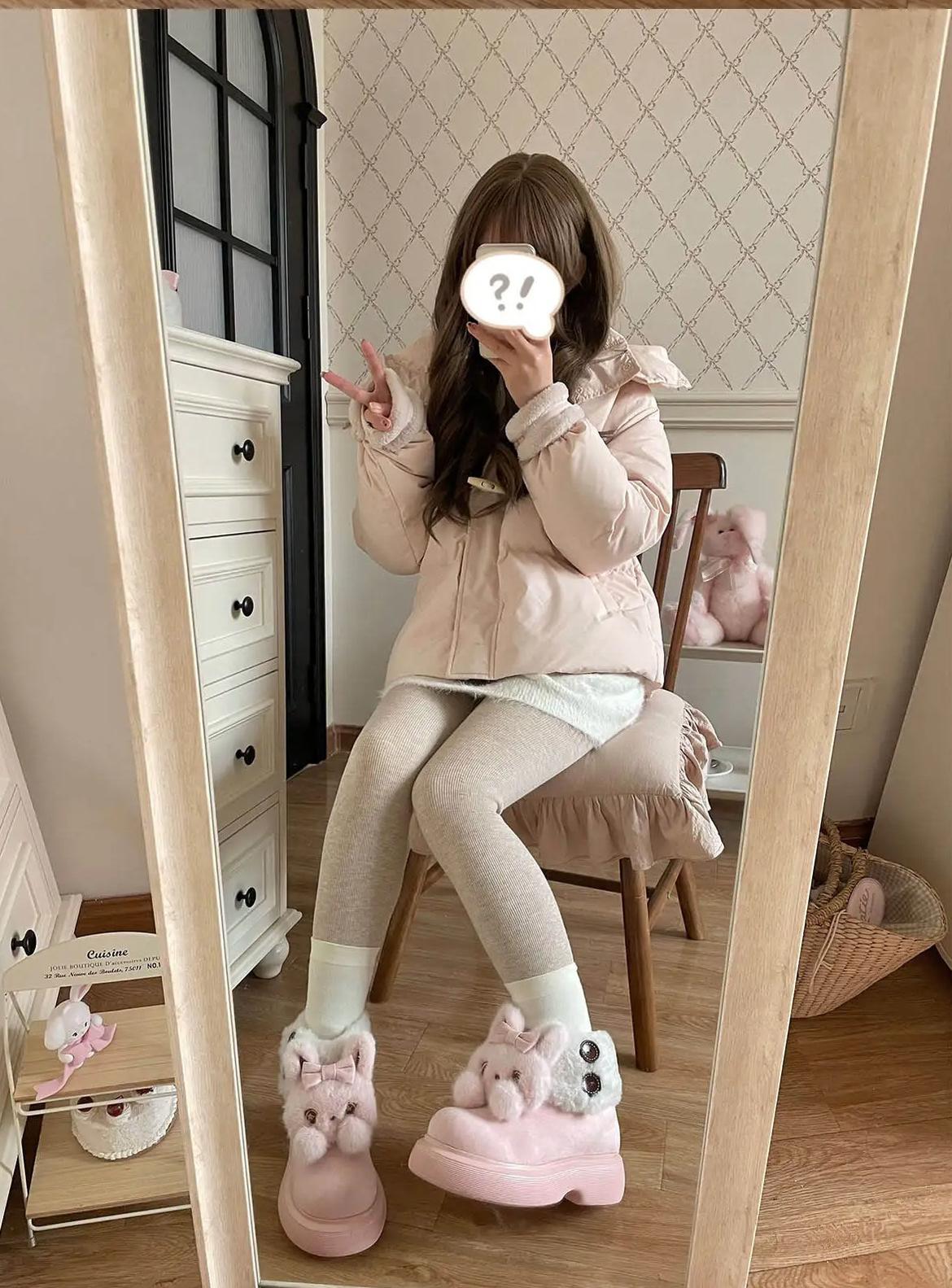 Sheep Puff - Fluffy Zoo - Fluffy Sweet Lolita Snow Boots, Animal Decorations 44263:801744