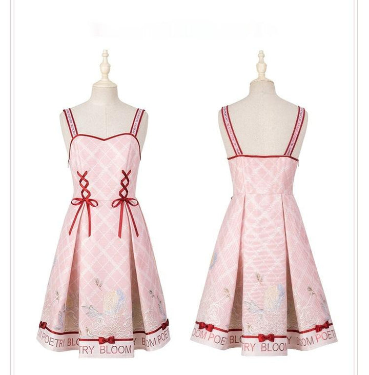 Nikki Tomorrow~Poetic Bloom~Pink Sweet Lolita JSK Dress and Sweater